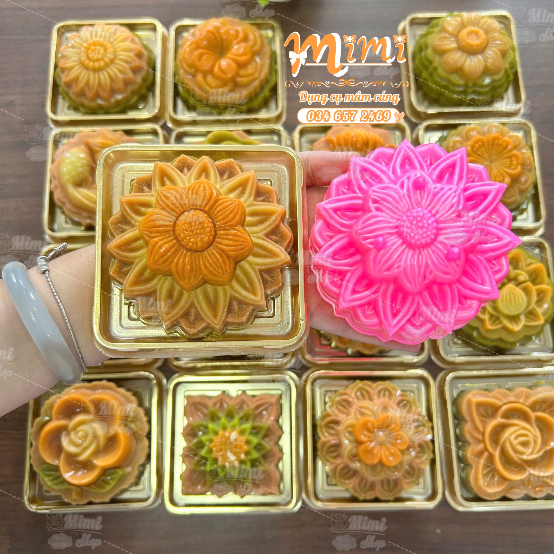 Khuôn 9cm làm xôi, rau câu, bánh trung thu [ Hoa dã quỳ ]